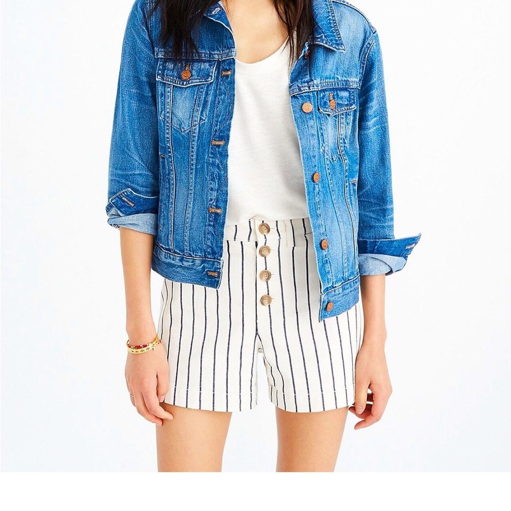 Madewell Emmett button front shorts in stripe size 28 in  like new condition